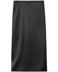 Miu Miu - High-Waist Midi Silk Skirt - Lyst