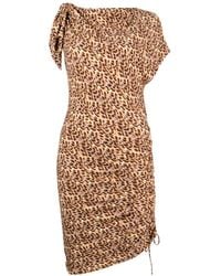 Isabel Marant - Abstract-Print Gathered-Detail Dress - Lyst