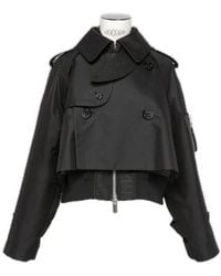 Sacai - Layered Cropped Jacket - Lyst