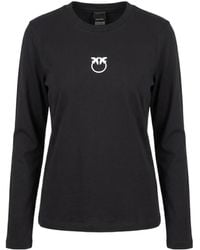 Pinko - Toblino Love Birds Crewneck Long-Sleeved T-Shirt - Lyst