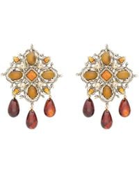 Saint Laurent - Convex Cross Earrings - Lyst