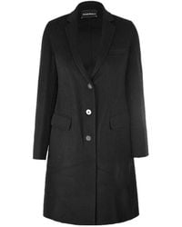 Emporio Armani - Single-Breasted Lapel Coat - Lyst