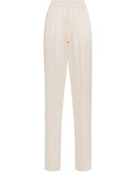 Elisabetta Franchi - Jacquard Drawstring Straight Leg Trousers - Lyst