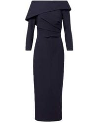 Safiyaa - Off-Shoulder Crêpe Midi Dress - Lyst