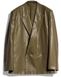 Gucci - Gingham Wool Double-Breasted Jacket - Lyst