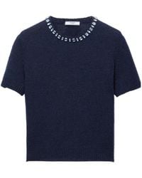 Prada - Embellished Short-Sleeved Jumper - Lyst