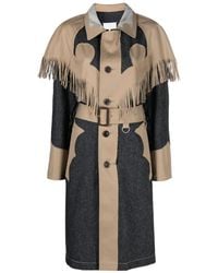 Maison Margiela - Fringed Panelled Belted Single-Breasted Coat - Lyst