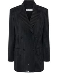Max Mara - Mattia Pinstriped Wool Blazer - Lyst