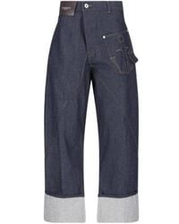 JW Anderson - Jw Anderson Twisted Turn-Up Workwear Denim Jeans - Lyst