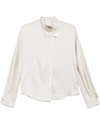 forte_forte - Kimono Tassel Silk Satin Blouse - Lyst