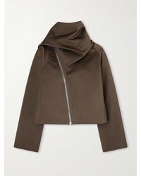 Rick Owens - Cropped Scarf Flight Satin-Shell Jacket - Lyst