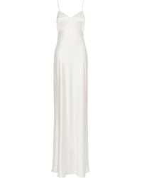 Max Mara - Silk V-Neck Maxi Dress - Lyst