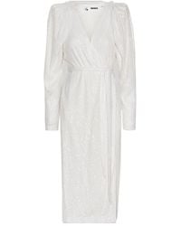 ROTATE BIRGER CHRISTENSEN - V-Neck Sequined Midi Wrap Dress - Lyst