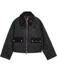Barbour - Diamond Quilted Cord Collar Cropped Jacket - Lyst
