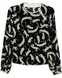 forte_forte - Leopard-Print Velvet-Effect Top - Lyst