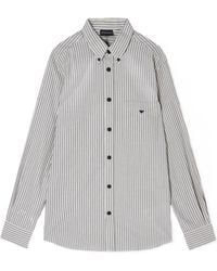 Emporio Armani - Striped Button Shirt - Lyst