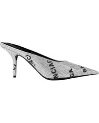 Balenciaga - Embellished Leather-Heeled Mules - Lyst