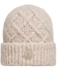Moncler - Logo Patch Knitted Beanie - Lyst