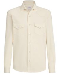 Brunello Cucinelli - Cotton Piqué Western Shirt - Lyst