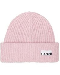 Ganni - Logo Patch Oversized Beanie - Lyst
