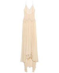 Blumarine - Chantilly Lace And Georgette Long Dress - Lyst