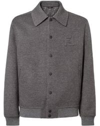 Fendi - Double Wool Jacket With Ff Detail - Lyst