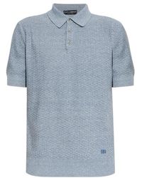 Dolce & Gabbana - Logo Patch Knitted Polo Shirt - Lyst