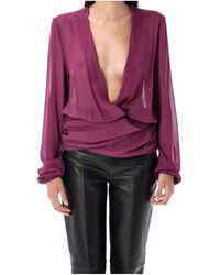 The Attico - The Georgette Wrap Blouse - Lyst