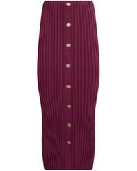 Philosophy Di Lorenzo Serafini - Ribbed Button Knitted Skirt - Lyst