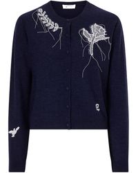 Erdem - Embroidered Wool-Blend Cardigan - Lyst