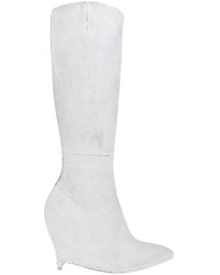 Maison Margiela - Leather Wedge Heel Boots - Lyst
