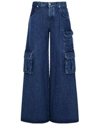 Off-White c/o Virgil Abloh - Logo Patch Wide Leg Jeans - Lyst