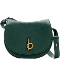Burberry - Rocking Horse Foldover-Top Leather Crossbody Bag - Lyst
