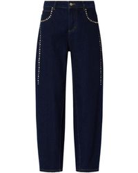 Liu Jo - High-Waisted Jeans With Rhinestones - Lyst
