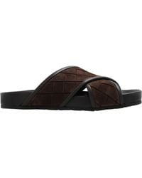 Bottega Veneta - Crossover Strap Slip-On Sandals - Lyst