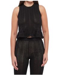 Twinset - Zigzag-Knit Peplum Tank Top - Lyst