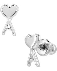 Ami Paris - Ami Ami De Coeur Hammered Earrings - Lyst