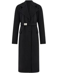 Ferragamo - Ferragamo Single-Breasted Belted Coat - Lyst
