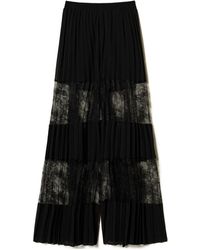 Twinset - Lace Pleated Georgette Trousers - Lyst