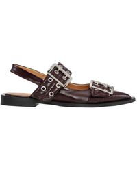 Ganni - Buckled Slingback Ballerina Shoes - Lyst