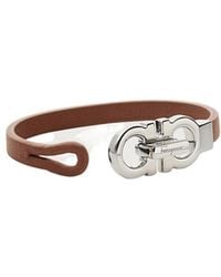 Ferragamo - Ferragamo Logo-Embossed Double Gancio Bracelet - Lyst