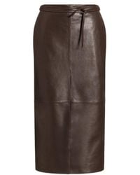 Alberta Ferretti - Panelled Leather Midi Skirt - Lyst