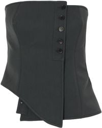 Jean Paul Gaultier - Strapless Asymmetric Wool-Blend Twill Bustier Top - Lyst