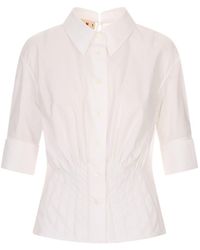 Marni - Button-Up Gathered Shirt - Lyst