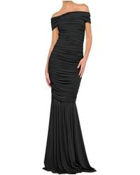 Norma Kamali - Sleeveless Cowl Neck Side Shirred Fishtail Gown - Lyst