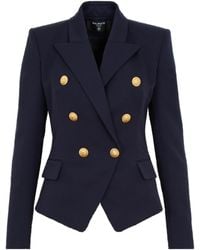 Balmain - Fitted Wool 6-Buttons Jacket - Lyst