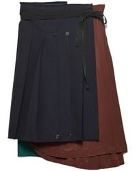 Prada - Patchwork Midi Skirt - Lyst
