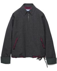 Prada - Bonded Devoré Hopsack Blouson Jacket - Lyst