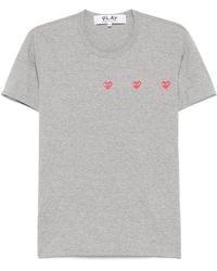 COMME DES GARÇONS PLAY - Comme Des Garçons Play Triple Hearts Crewneck T-Shirt - Lyst