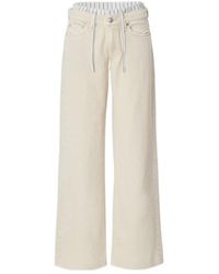 Rag & Bone - Striped-Waist Drawstring Jeans - Lyst